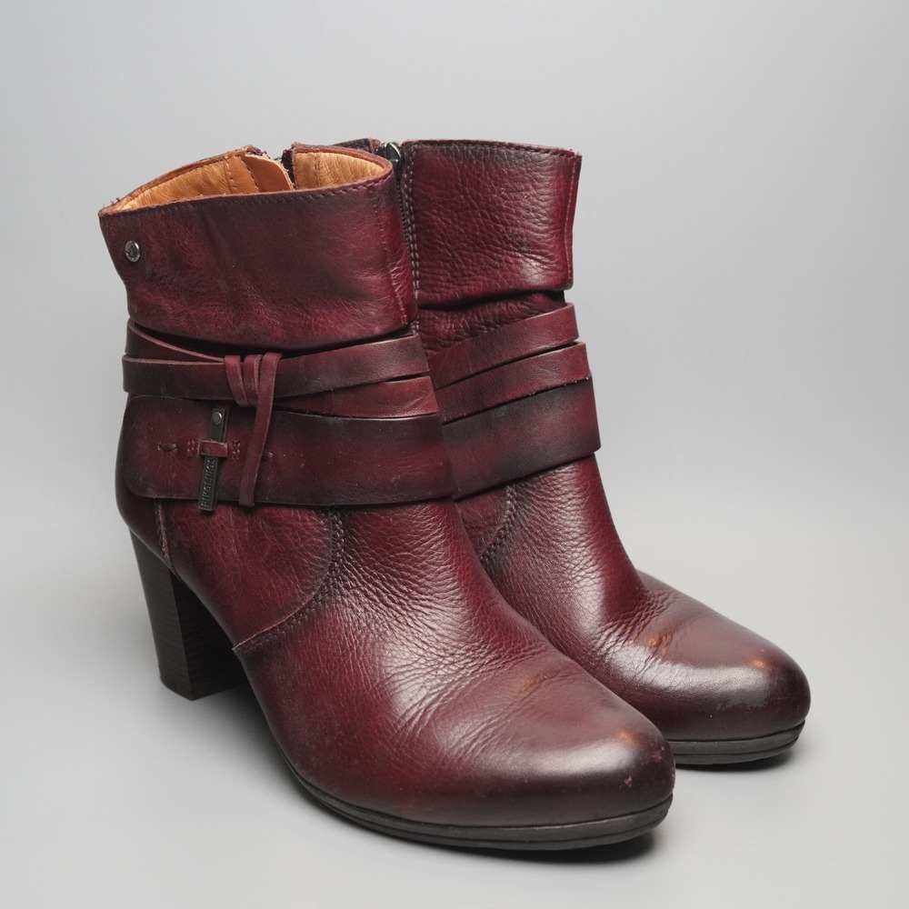 Pikolinos Women's Verona Burgundy Leather Ankle Boots‎ Size 37 EU